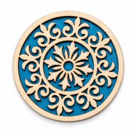 Mandala fa poháralátét – Kék indás minta