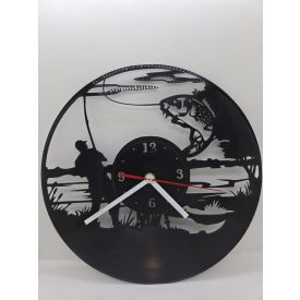 Horgász bakelit falióra