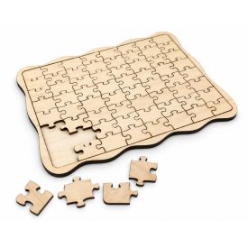 Egyedi gravírozható fa puzzle tálcával – 23 × 17 cm